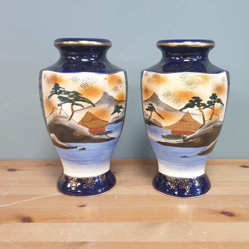 123 - Pair of Oriental Vases, Height 24cm