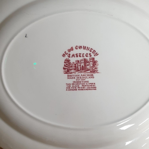 168 - British Anchor Ironstone Dinner Service - Old County Castles. 52pcs