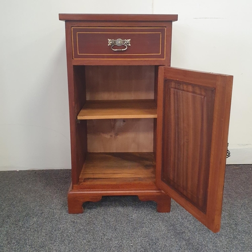 176 - Inlaid Bedside Locker, H:74 x W:40 x D:37cm