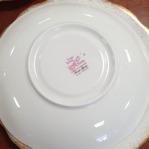 172 - Collection of Roslyn China Moss Rose Tea Cup/Saucer and Side Plates (12 Sets of 3)