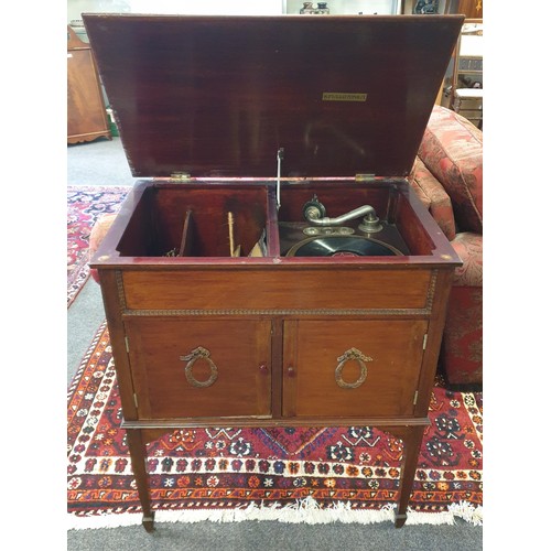 134 - Mahogany Gramophone in Case Fullotone