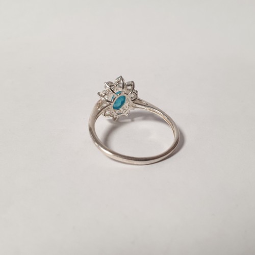 259 - Silver Cluster Ring, Size: R