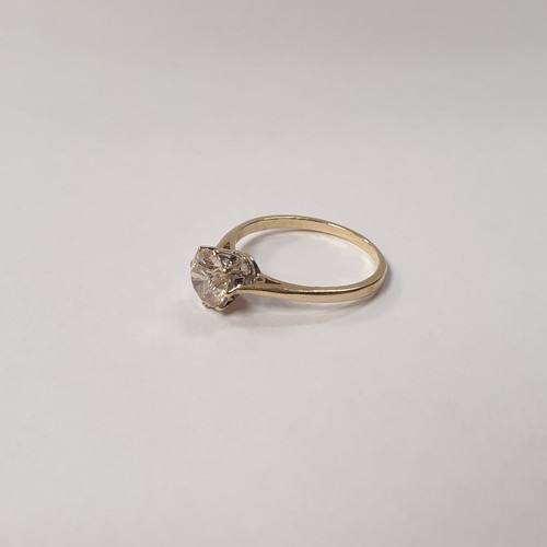 286 - Diamond Solitaire, 1.4ct, Tinted Colour, Size: Q