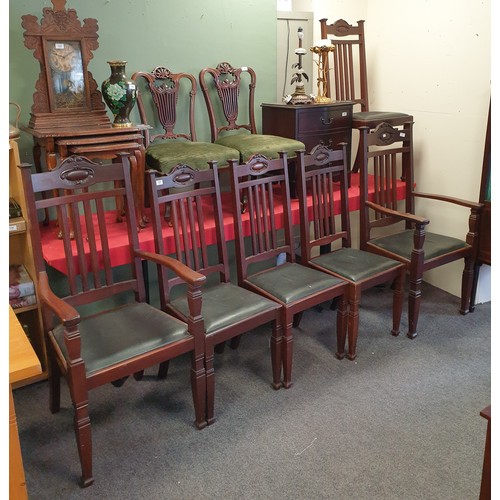 137 - Set of 6x Mahogany Dining Room Chairs to include 4 chairs and 2 carvers.