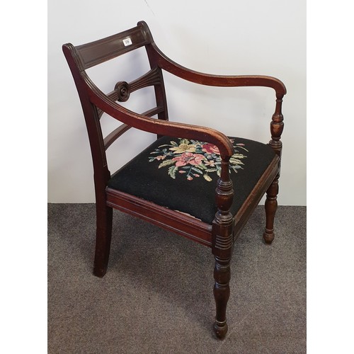 239 - Open Carver Armchair with neddlework seat