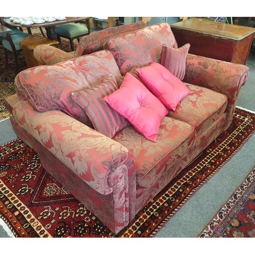 132 - Upholstered Two Seater, Armchair and Ottoman Footstool