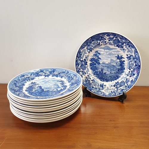 355 - Collection of Wedgwood Queens Ware Blue and White Plates, diameter - 23cm