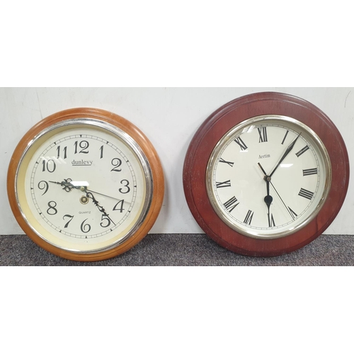 814 - Lot of 2 x Battery Clocks and 3 x Brass Ashtrays on Stands, Height: 67cm