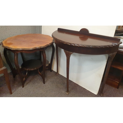 818 - Mahogany Hall Table & Occasional Window Table