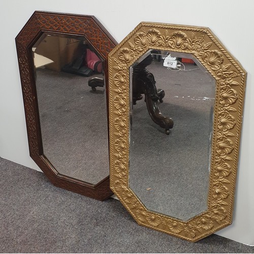 812 - Lot of 2x Similar Shaped Wall Mirrors, h: 75cm x w: 47xm approx.