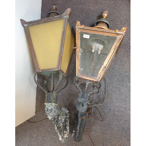 807 - Lot of 2x Large Outdoor Wall Lights, height 120cm approx overall.