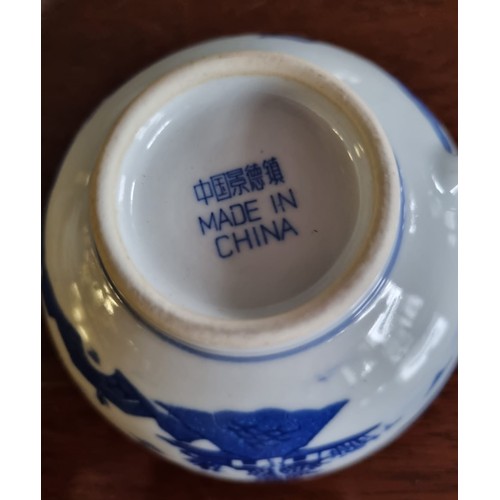 130 - Oriental Blue and White Large Chinese Dinner Ware