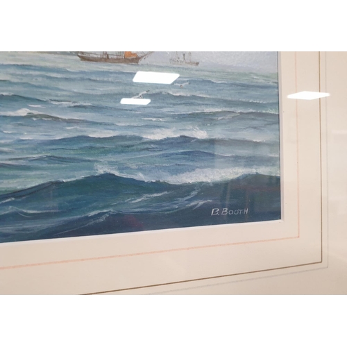 20 - Framed Watercolour signed B. Booth. H:49 x W:58cm