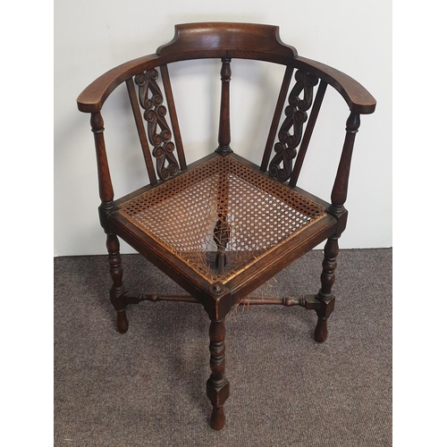 66 - Corner Chair with Bergere Seat and Stool