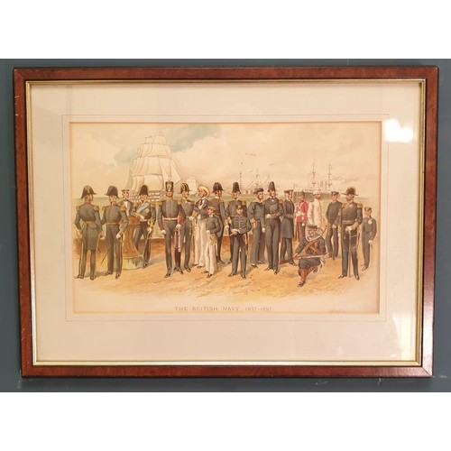 89 - Framed Naval Military Print, H:37 x W:50cm