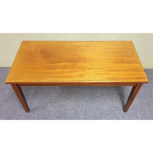 104 - Inlaid Coffee Table, H:44 x W:86 x D:41cm