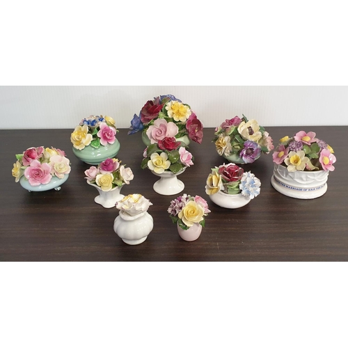 135 - Collection of Porcelain Flower Posies to include Adderley, Aynsley, Denton.