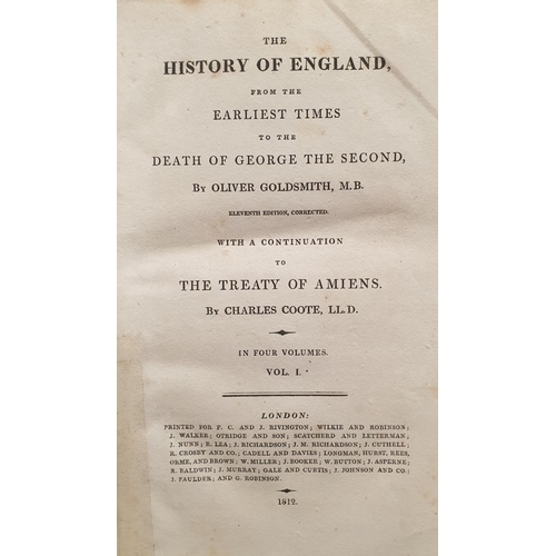 141 - The History of England by Oliver Goldsmith Volumes I - IV