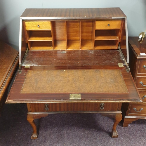 183 - Mahogany Fall Front Bureau, H:102 x W:77 x D:47cm