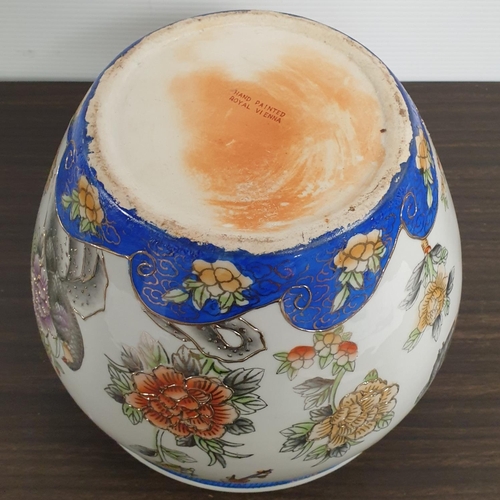 188 - Hand Painted Royal Vienna Porcelain Jardiniere, H:21 x D:28cm