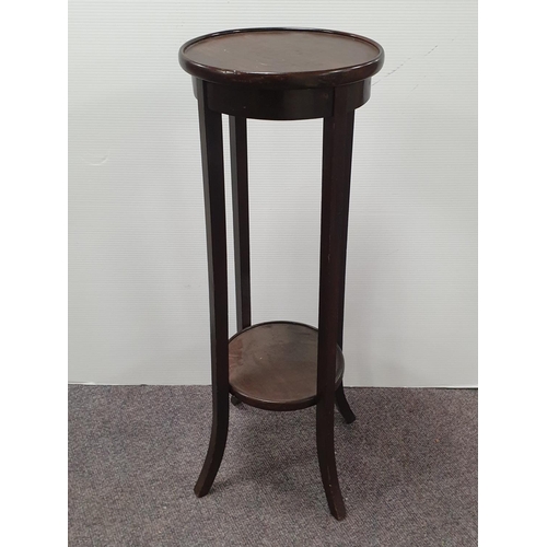 92 - Mahogany Plant Stand, H:86 x D:31cm