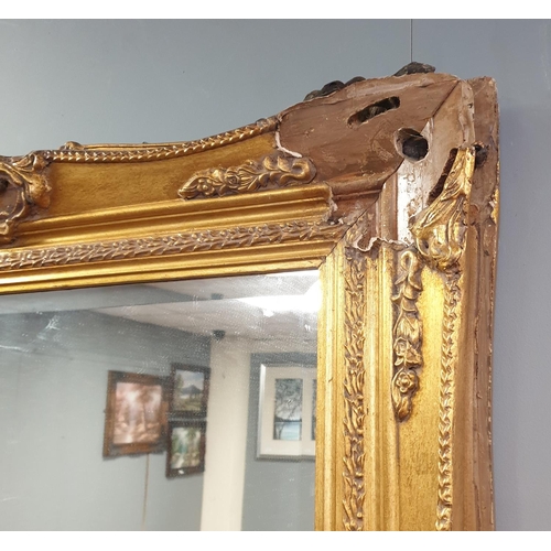 196 - Large Gilt Framed Bevelled Wall Mirror, H:117 x W:88cm