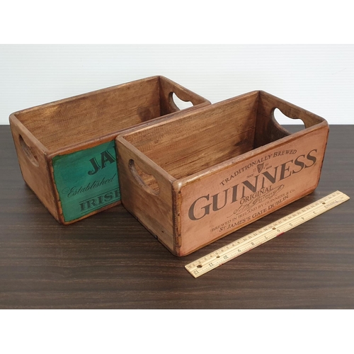 204 - Pair of Jameson and Guinness Wooden Boxes