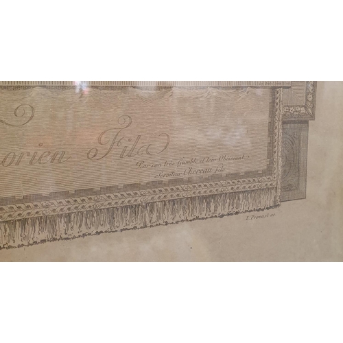 228 - 19th Century French Engraving in Oak Frame, H:49 x W:59cm