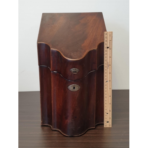 233 - Georgian Mahogany Inlaid Knife Box, H:38 x W:23 x D:30cm