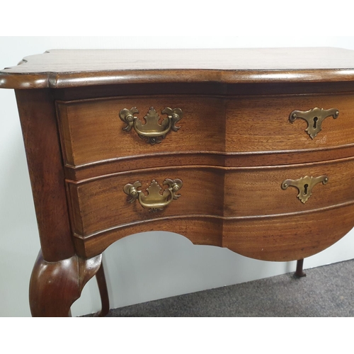 238 - Two Drawer Queen Anne Style Lowboy, H:74 x W:72 x D:47cm