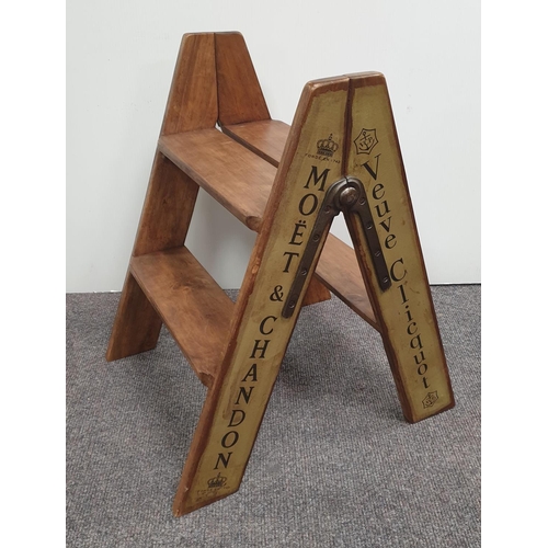 240 - Two Step Wooden Dom Perignon Step Ladder, Height 60cm