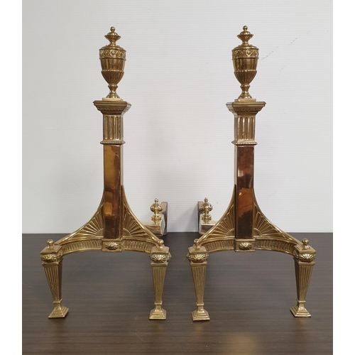 244 - Pair of Large Brass Fire Dogs