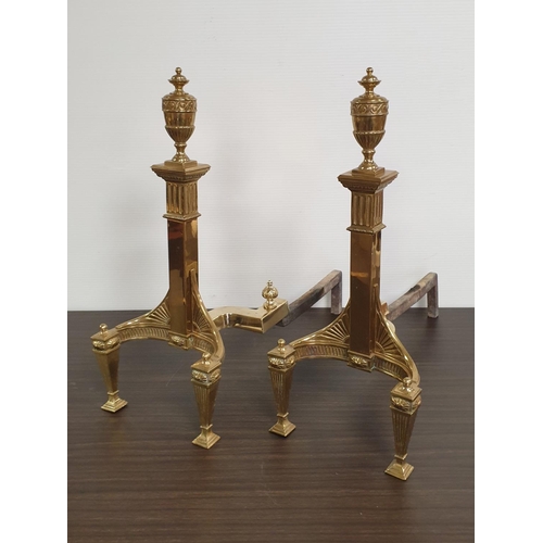 244 - Pair of Large Brass Fire Dogs