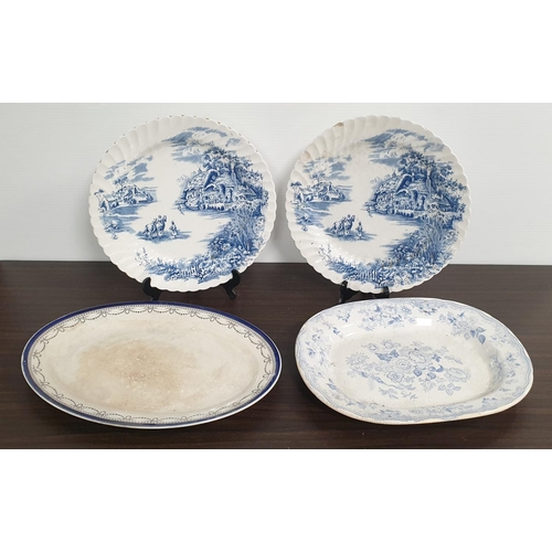 290 - Four Porcelain Platters including Pair of Johnson Bros 