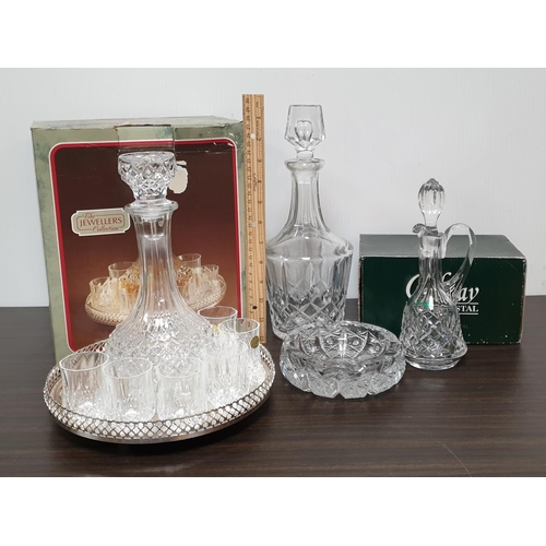 317 - Lot of Assorted Cut Glass including Decanters, Glasses etc.