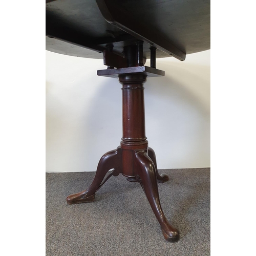 323 - Mahogany Tilt Top Circular Occasional Table on pod leg, H:69 x D:81cm