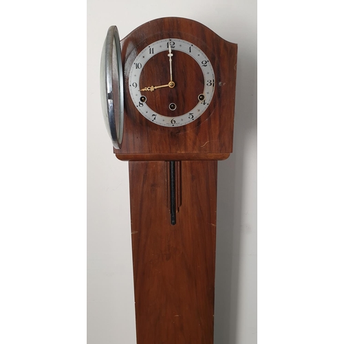 359 - Art Deco Style Mahogany Cased Grandmother Clock, Height 140cm