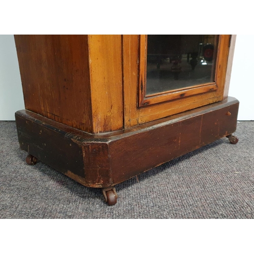 362 - Victorian Inlaid Display Cabinet on Castors, H:87 x W:55 x D:30cm