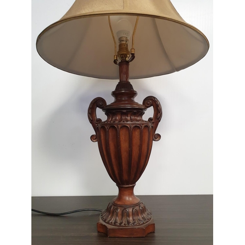 364 - Twin Handled Ornate Table Lamp with Shade, Height 71cm