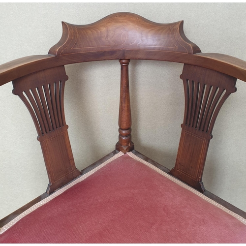 401 - Inlaid Mahogany Corner Chair