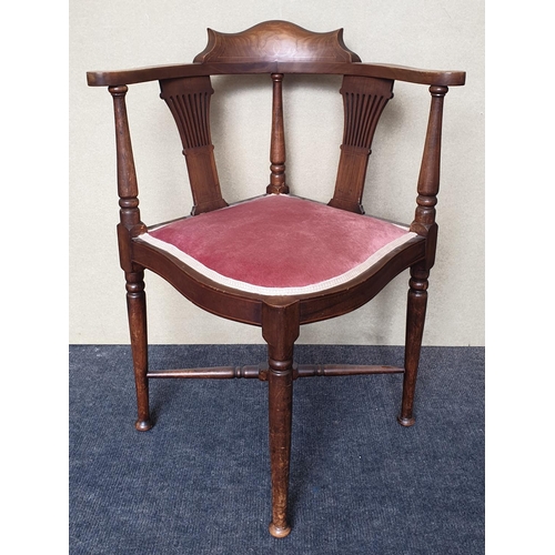 401 - Inlaid Mahogany Corner Chair