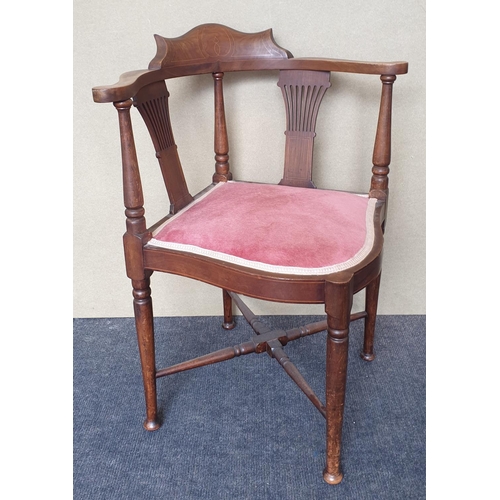 401 - Inlaid Mahogany Corner Chair