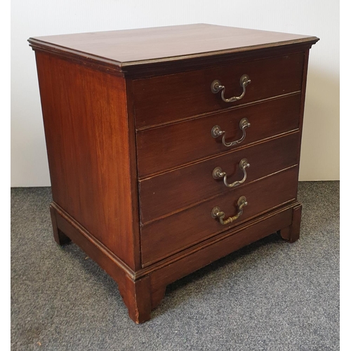 403 - Small Mahogany Four Drawer Chest, H:51 x W:50 x D:39cm