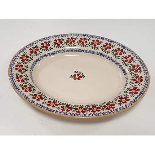 259 - Nicholas Mosse Pottery Serving Dish, Old Rose Pattern. 34 x 28cm