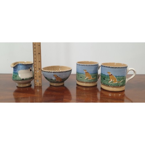 319 - Lot of 4x Pieces of Nicholas Moss to include 2x Cups - Sugar and Milk