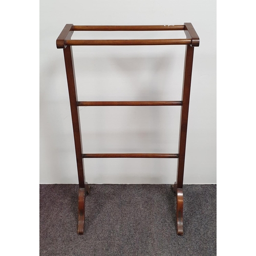 498 - Mahogany Towel Rail, H:91 x W:49 x D:31cm