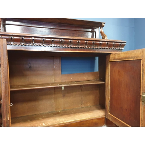 522 - Mahogany Chiffonier with Gallery Back, H:119 x W:122 x D:47cm