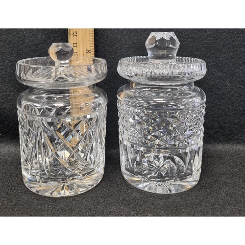 570 - Lot of 2x Waterford Crystal  Jam Jars