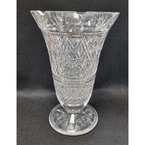 553 - Waterford Crystal Footed Vase, approx. 25cm high