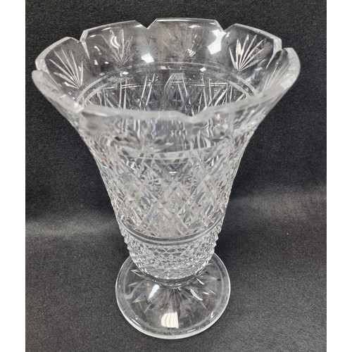 553 - Waterford Crystal Footed Vase, approx. 25cm high